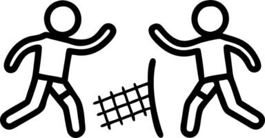 Kids Playing with a Soccer Net in the Backyard vector