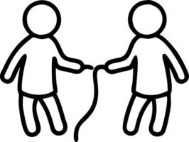 Kids Playing with a Jump Rope in the Park vector