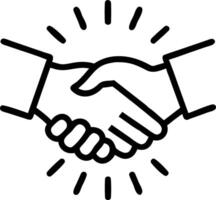 Glossy background with a handshake in the spotlight vector