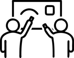 Kids Brainstorming with Interactive Whiteboards vector