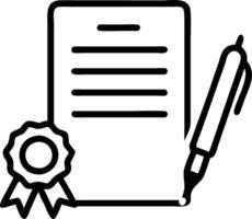 Glossy background with a sleek business pen and award certificate vector