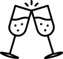 Glossy background with glasses of champagne clinking vector