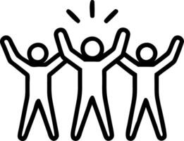 Group of friends high fiving plain red background with copy space vector