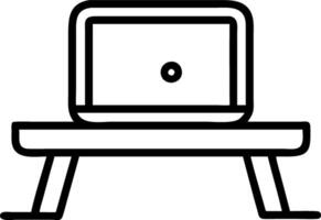 Glossy Workspace with a Single Laptop on a Clean Desk vector