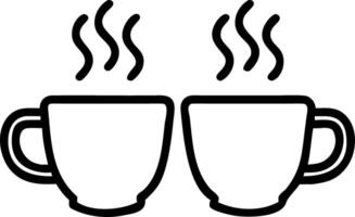 Glossy surface with two cups of tea steaming vector