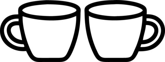 Glossy surface with two coffee mugs side by side vector