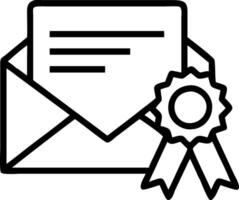 Glossy surface with an open award envelope and ribbon vector