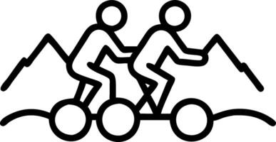 Group cycling on mountain trail with glossy background and copy space vector