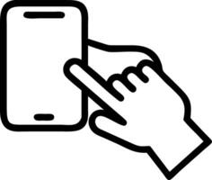 Glossy background with phone and hand reaching out vector