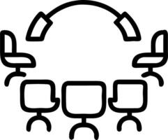 Glossy Team Meeting Room with Chairs in Circle vector