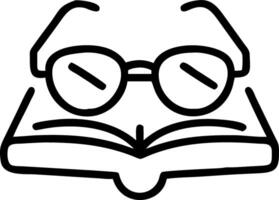 Glossy background with a folded pair of glasses and a book vector