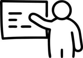 Manager writing on a whiteboard plain black background with copy space vector