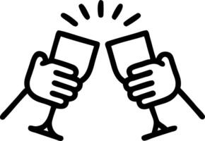 Macro shot of a hand raising a glass during a toast vector