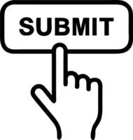 Macro of Employee Clicking Submit on Keyboard vector