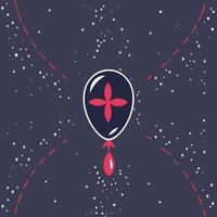 Abstract Balloon Design with Flower and Droplet vector