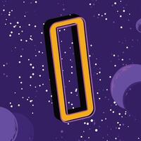 Cosmic Letter O 3D Design in Space vector