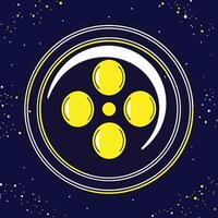 Abstract Circular Design with Yellow Celestial Bodies vector
