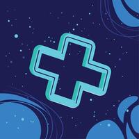 Abstract Plus Symbol Neon Blue Design vector