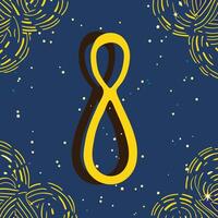 Abstract Number Eight Design with Swirling Patterns vector