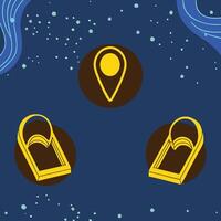 Location-Based Service Navigation Archway Map Interface Design vector