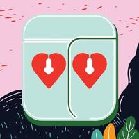 Dual Hearts App Interface Design vector