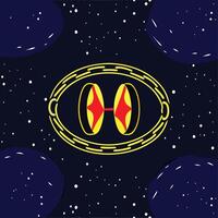 Cosmic Eye Celestial Orb with Dual Cores in Starry Void vector