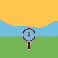 Abstract Person Icon on Circular Signpost vector