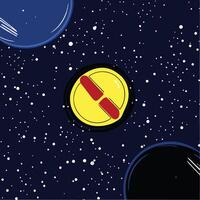 Cosmic Abstract Celestial Bodies and Starry Night vector