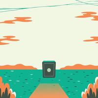 Abstract Landscape with Mysterious Box vector