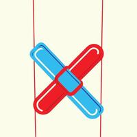 Abstract Cross Design Red and Blue Geometric Shapes vector