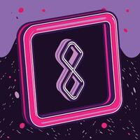 Abstract Number Eight in Neon Frame vector