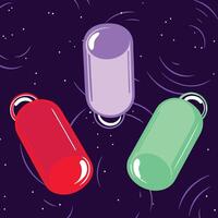 Abstract Capsules in Space Colorful Design vector