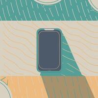 Smartphone on Abstract Background Minimalist Design vector