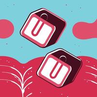 Abstract Design Pink, Red, and Teal Geometric Shapes vector