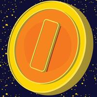 Abstract Coin Design Orange and Gold Circular Graphic vector