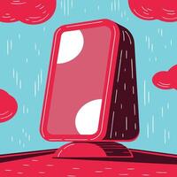 Abstract Digital Display in Rainy Setting vector