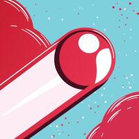 Abstract Red and Pink Shapes on Blue Background vector