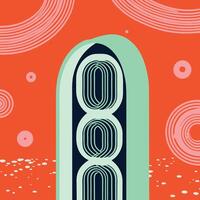 Abstract Art Concentric Circles and Archways vector