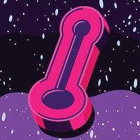 Abstract Pink and Purple 3D Shape in Space vector