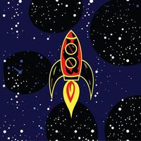 Rocket Launch into Space A Cosmic Journey vector