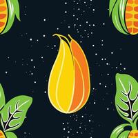 Abstract Fruit and Leaves Seamless Pattern vector