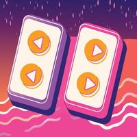 Double Play Button Interface Design vector