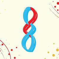 Intertwined Abstract Design Blue and Red Infinity Symbol vector
