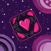 Cosmic Heart Abstract Space Art vector