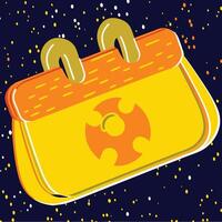 Abstract Yellow Handbag Design with Cosmic Background vector