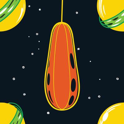 Orange Cosmic Fruit in Space