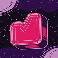 Abstract 3D Pink Shape Design, Geometric Art vector