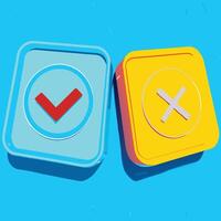 Decision Making Check Mark vs. Cross Symbol vector