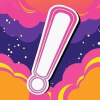 Abstract Exclamation Mark Design Vibrant Colors and Shapes vector