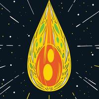 Cosmic Abstract Yellow and Orange Teardrop in Space vector